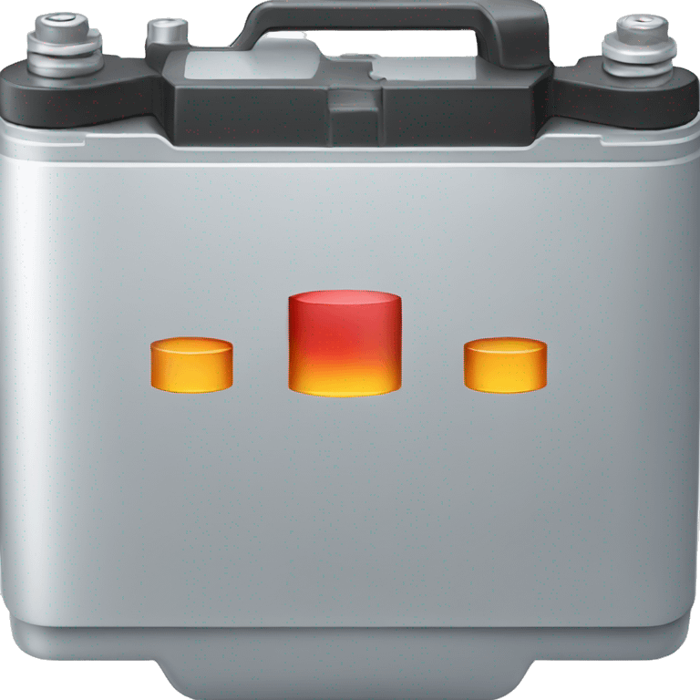 A BATTERY THAT IS AT "LOW" STATUS, RED INDICATOR emoji