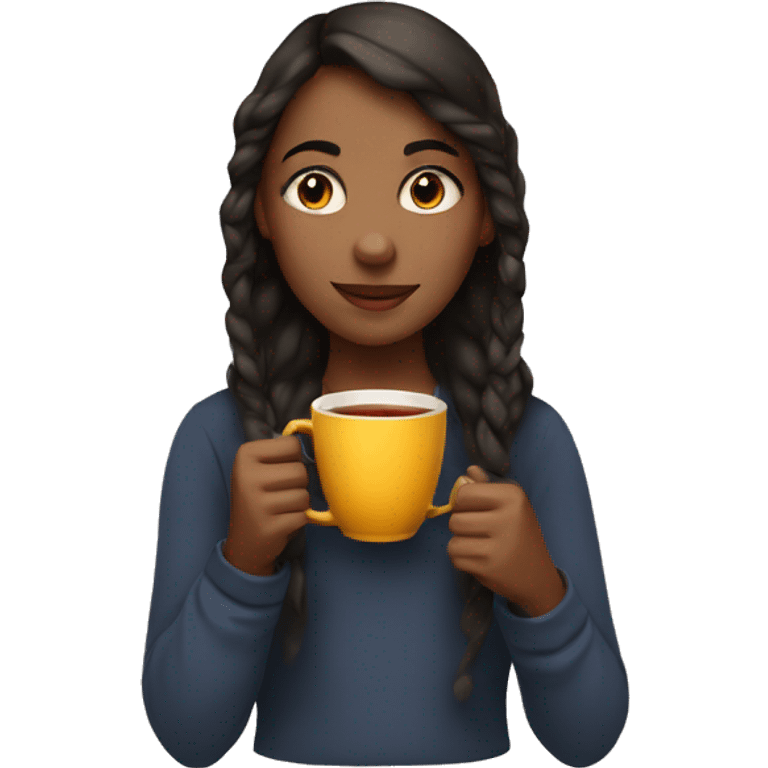 Girl with cup of tea emoji