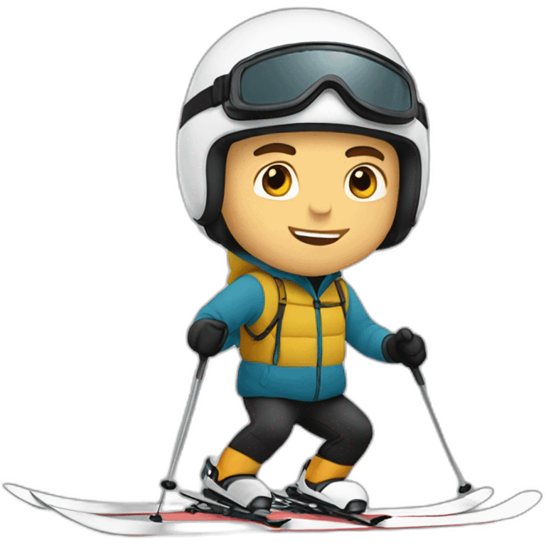 White men skiing emoji