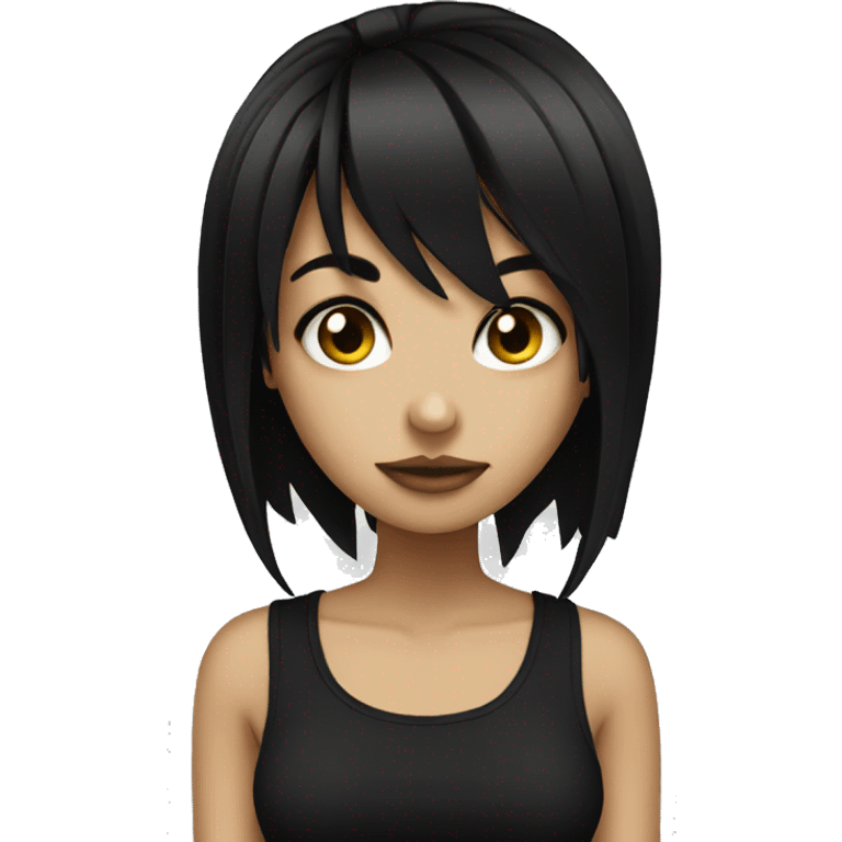 black hair emo girl emoji