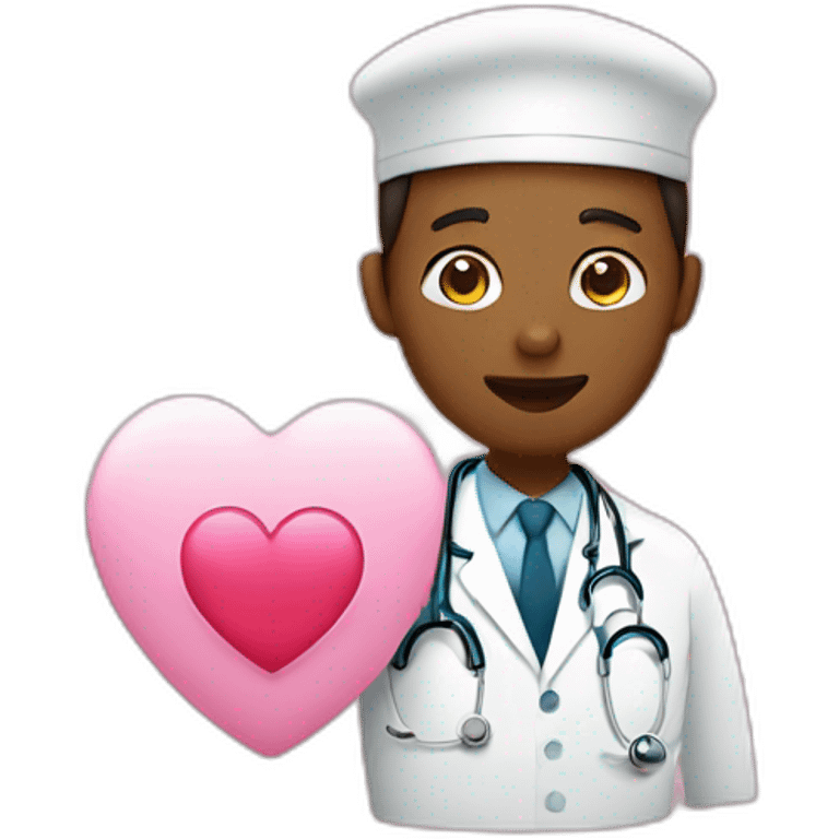 A pink heart with a doctor emoji