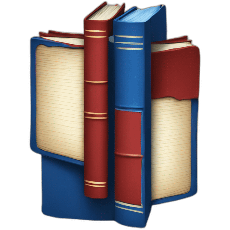 red and blue books emoji