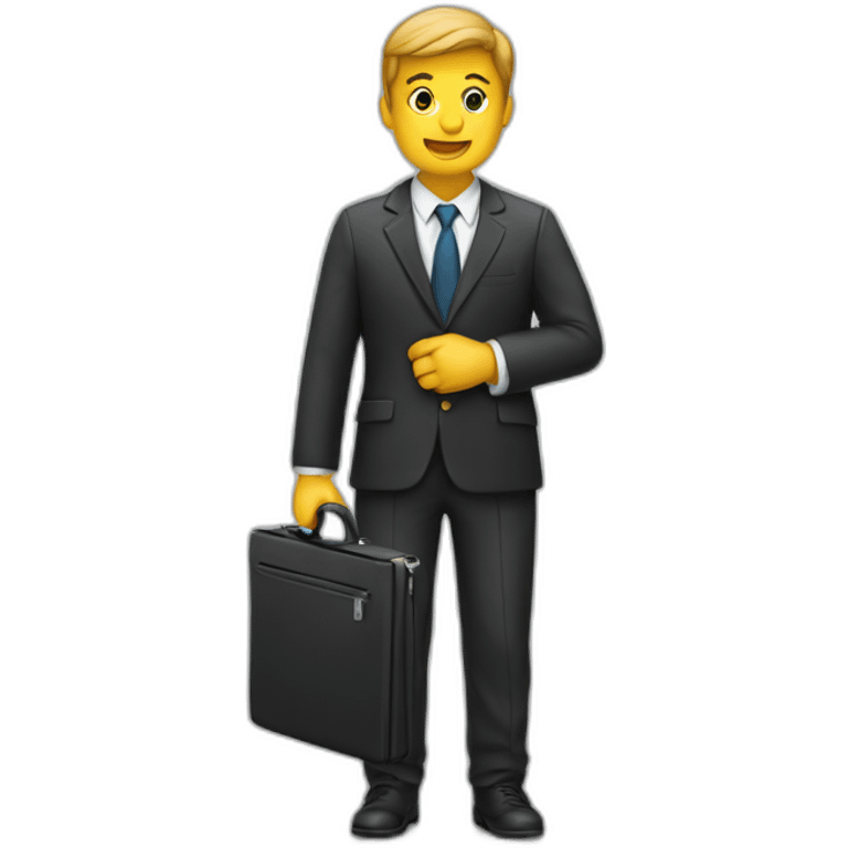 student in a suit and a briefcase emoji