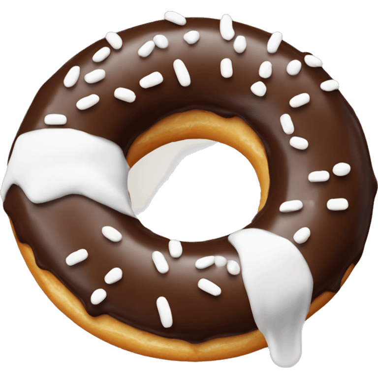 Donut with chocolate glazing and white sprinkles  emoji