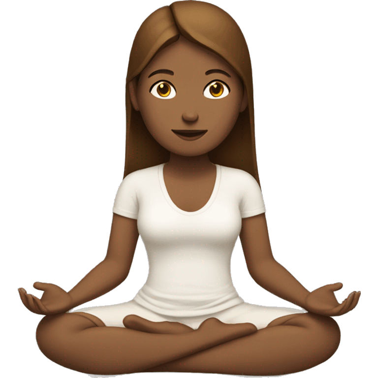 female meditation white skin and brown emoji