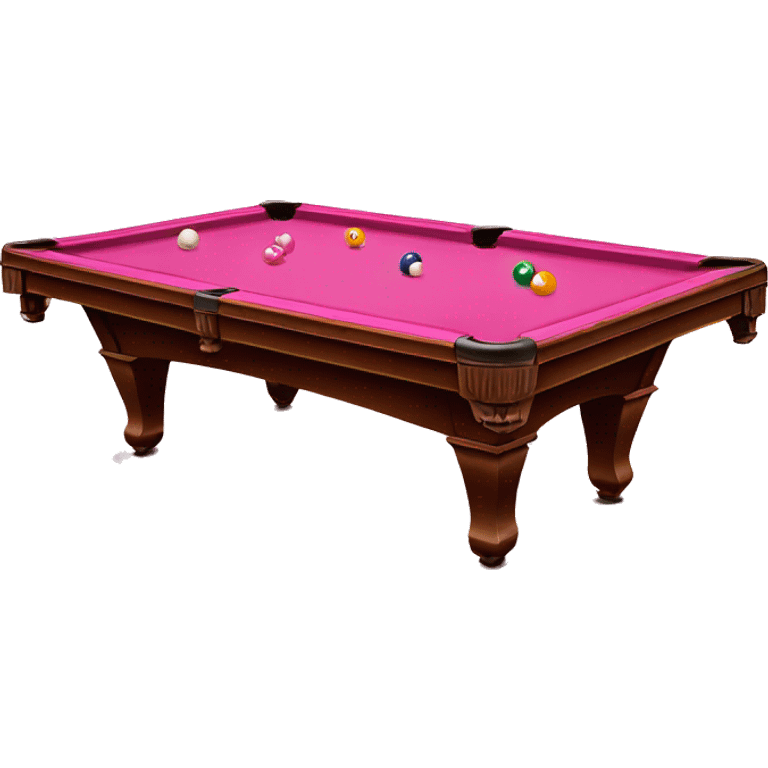 Pink pool table with balls emoji