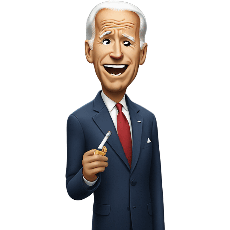 Joe Biden with a cigarette in his mouth emoji