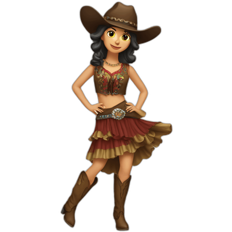 spanish-cowboy-dancer-woman-in-dress emoji