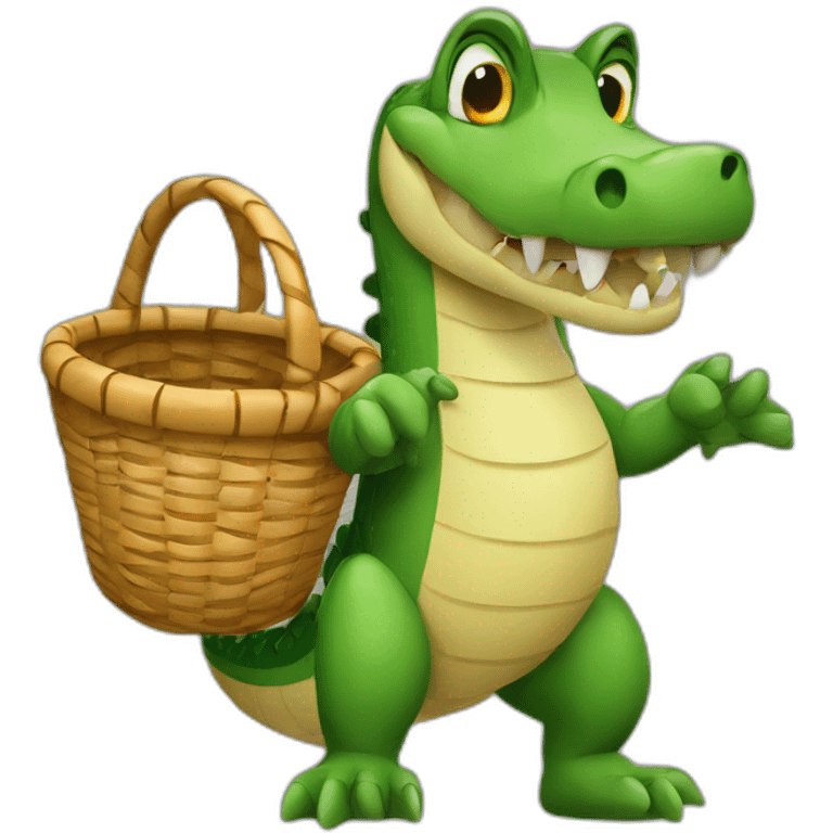 crocodile hold a basket emoji