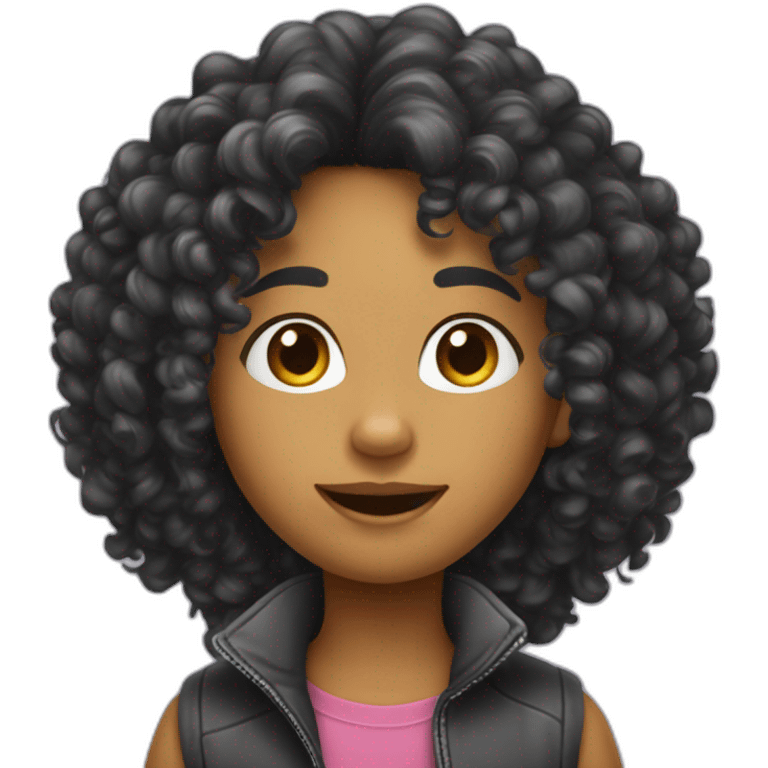 cheveux bouclés noirs emoji