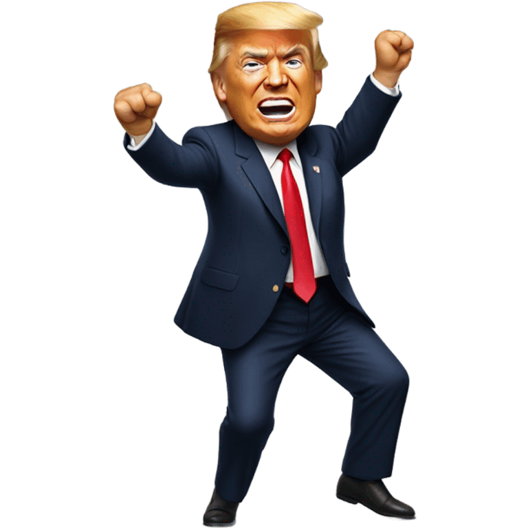 Trump doing the trump dance emoji