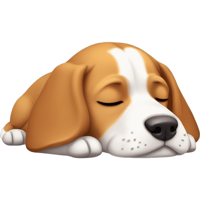 A cute beagle sleeping emoji