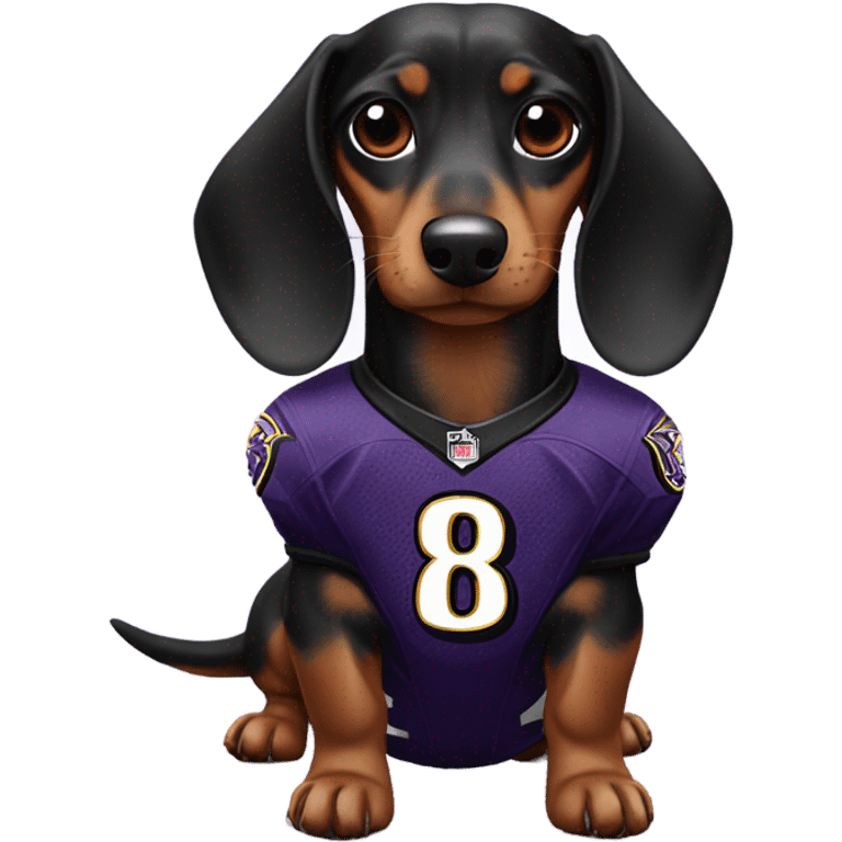 Weiner dog in a ravens jersey emoji