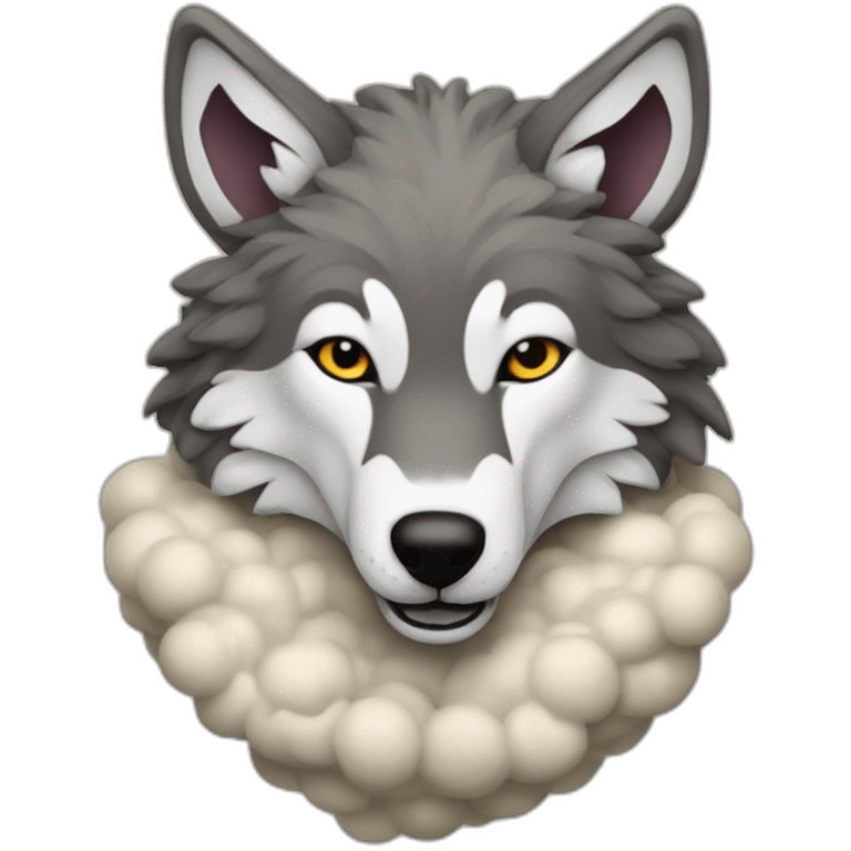 Wolf in sheep's clothing with a viper around body emoji