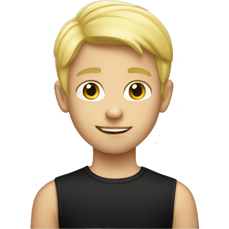 blonde boy in black shirt emoji