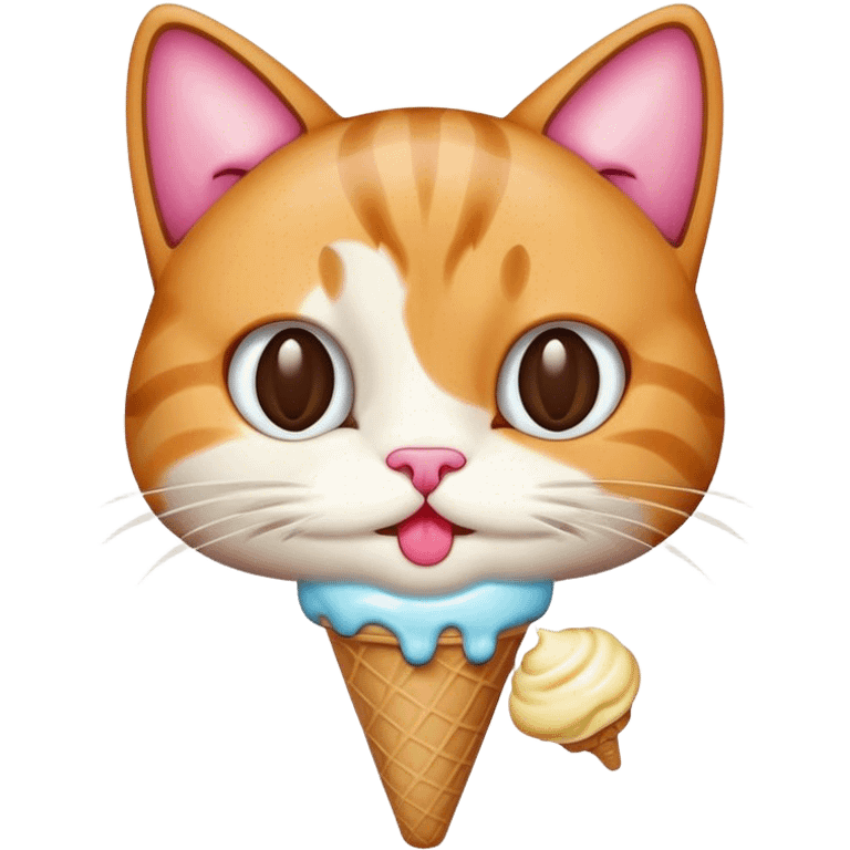 cat with ice-cream emoji