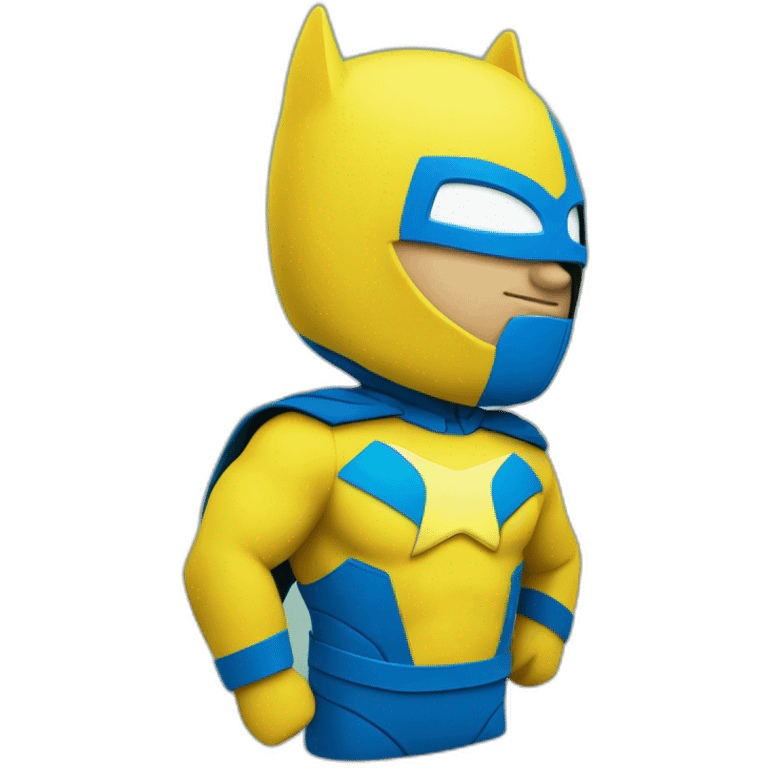 A super hero suit in yellow and blue emoji