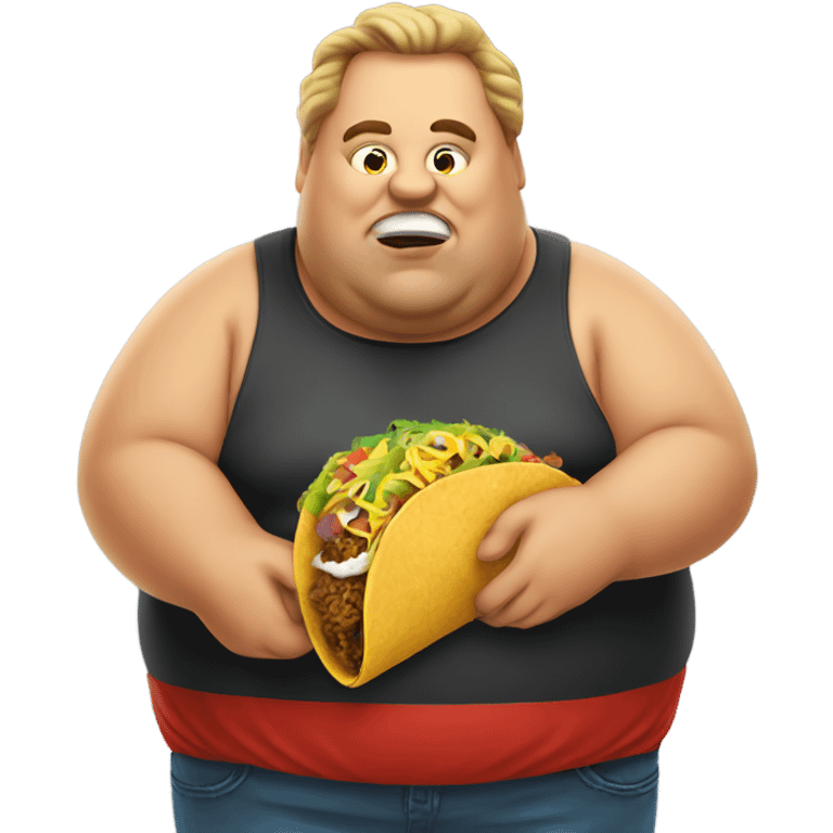 fat man eating taco emoji