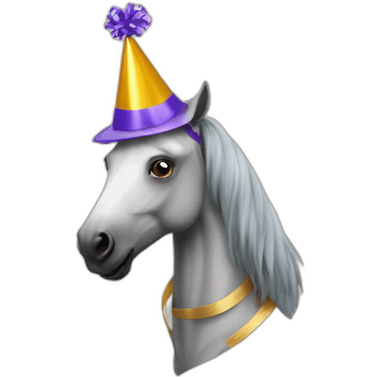 extremely fast party horse with party hat emoji