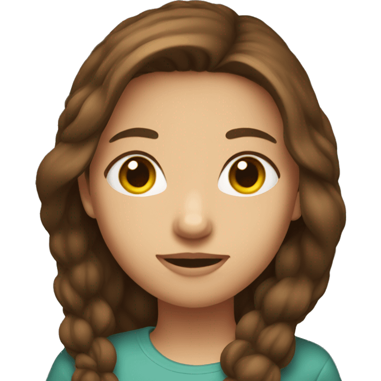 girl with brown hair standing up emoji