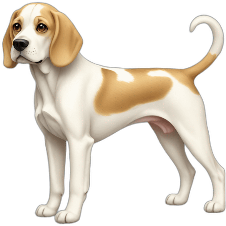 Dog cream-white Beagle full-height emoji