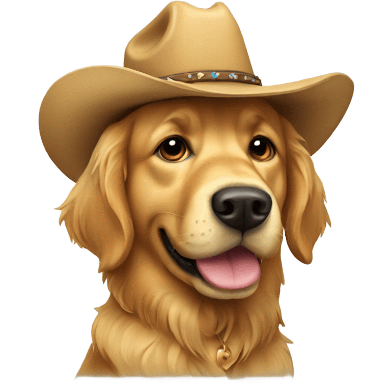 Cowboy golden retriever emoji