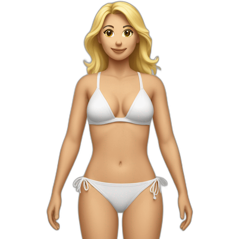 soft-fit Caucasian woman bikini (beach body) bed emoji