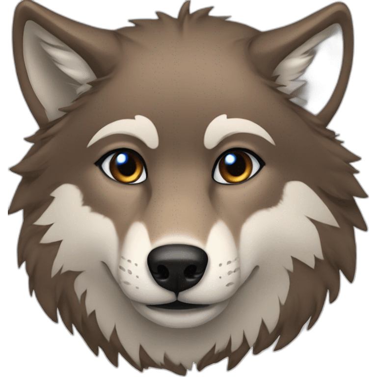 Brown female wolf blue eyes  emoji