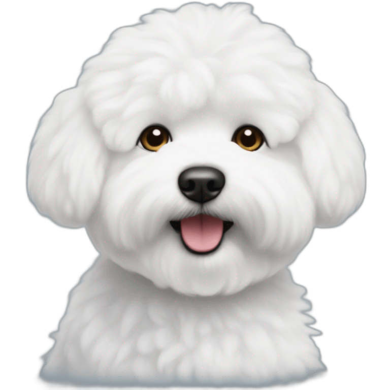 fluffy bichon frise hanging out emoji