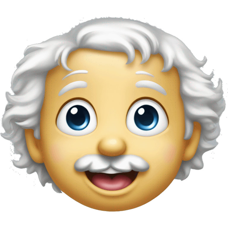 albert einstein happy baby face and with his tongue hanging out silver medal  emoji