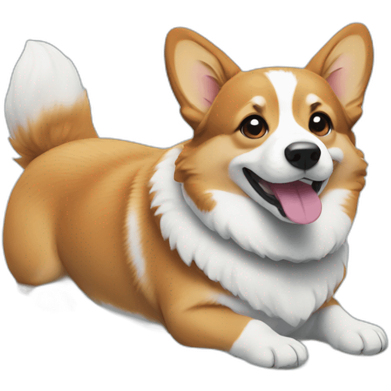 Corgi in snow emoji