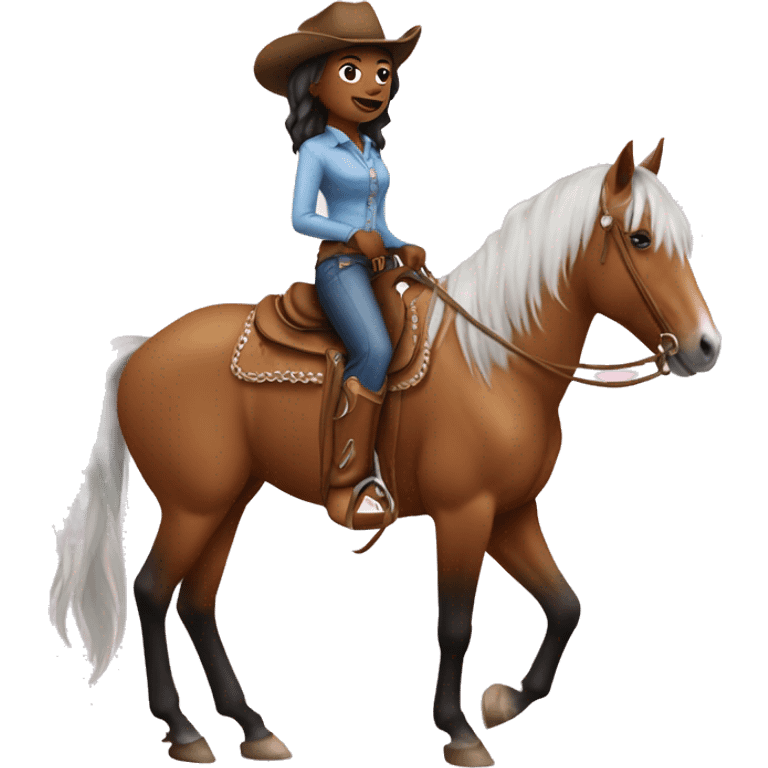 a little cowgirl on a horse  emoji