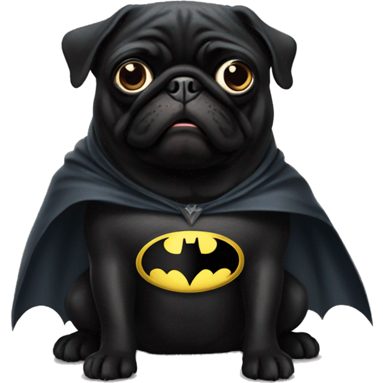 Black pug as Batman  emoji