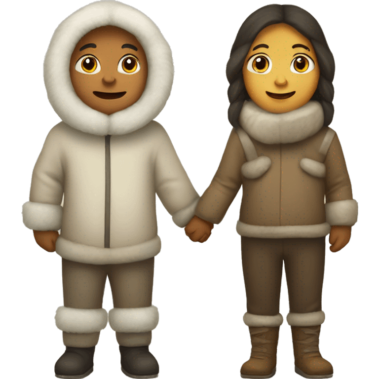 Chukchi and Eskimo holding hands emoji