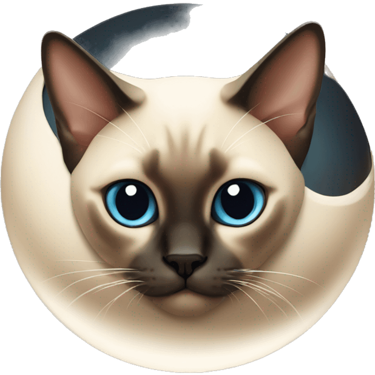 Siamese cat curled into a ball emoji