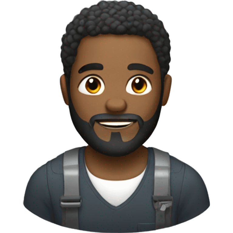 black man with a beard working on a car  emoji