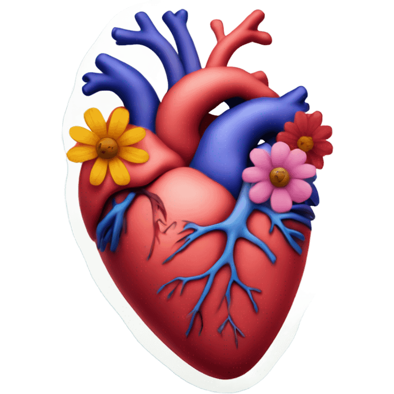 Anatomical hart with flowers emoji