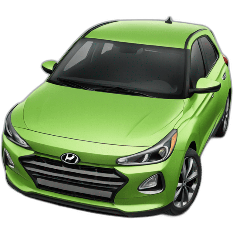 Voiture modèle i20 hyundai vert canard emoji