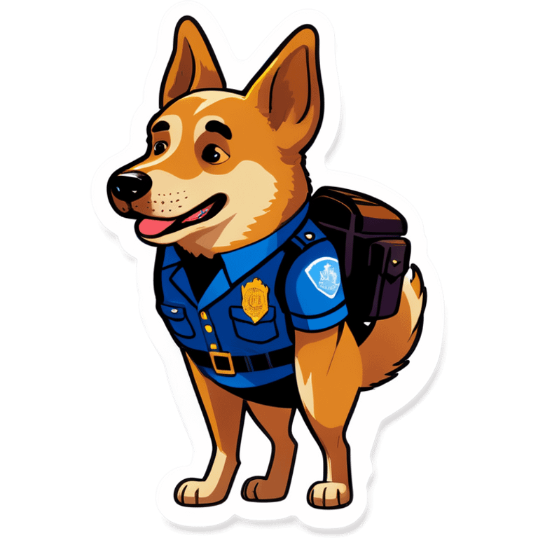 Police dog pooping  emoji