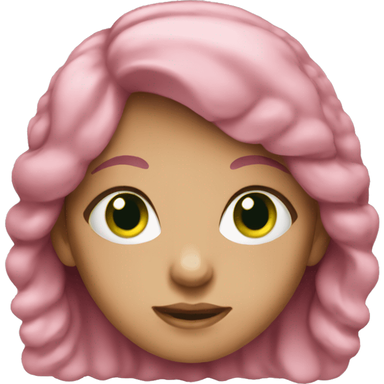 pink-haired girl with green eyes emoji