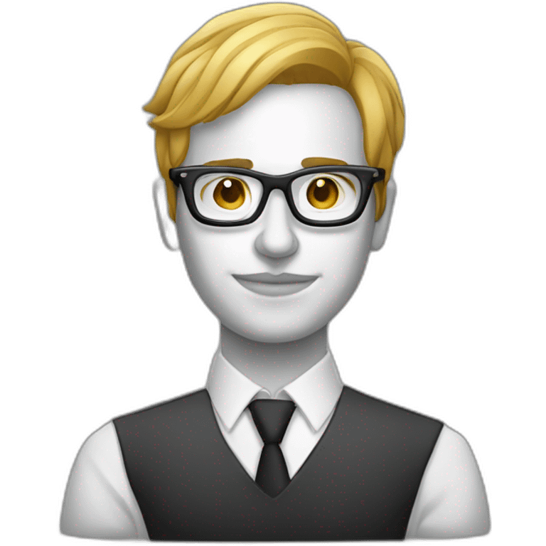 designer avec des lunettes sur un ordinateur emoji