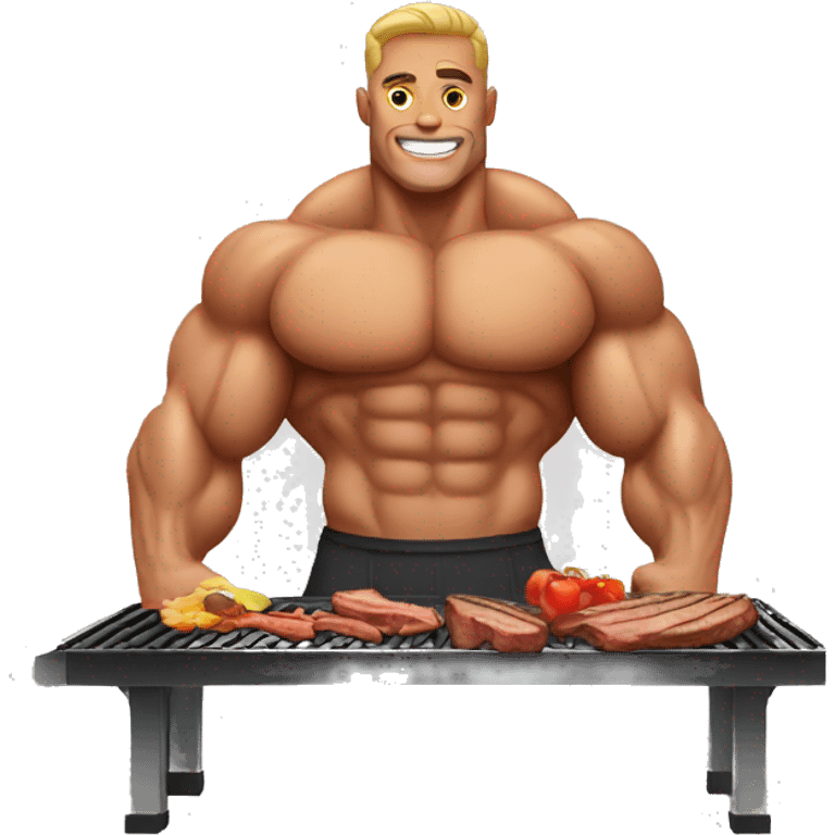 Bodybuilder Barbecue emoji