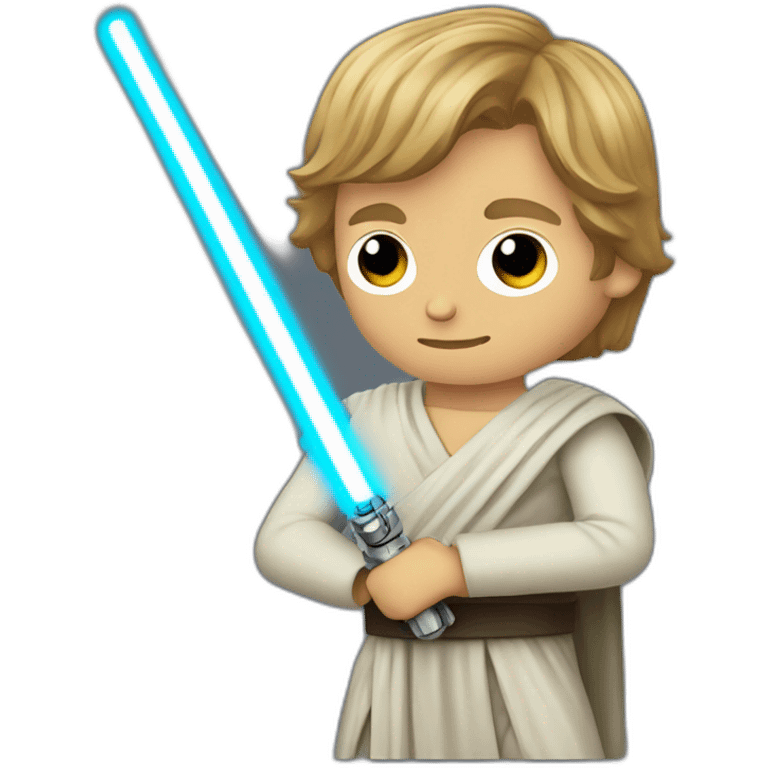 Luke skywalker with lightsaber emoji