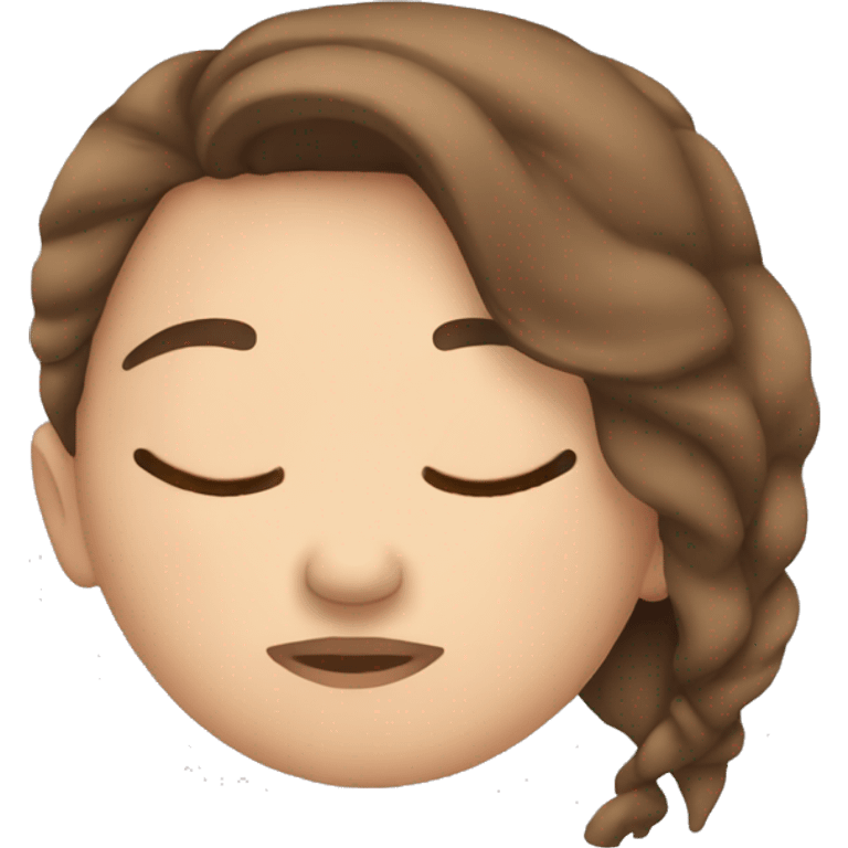 White girl brown hair sleeping  emoji