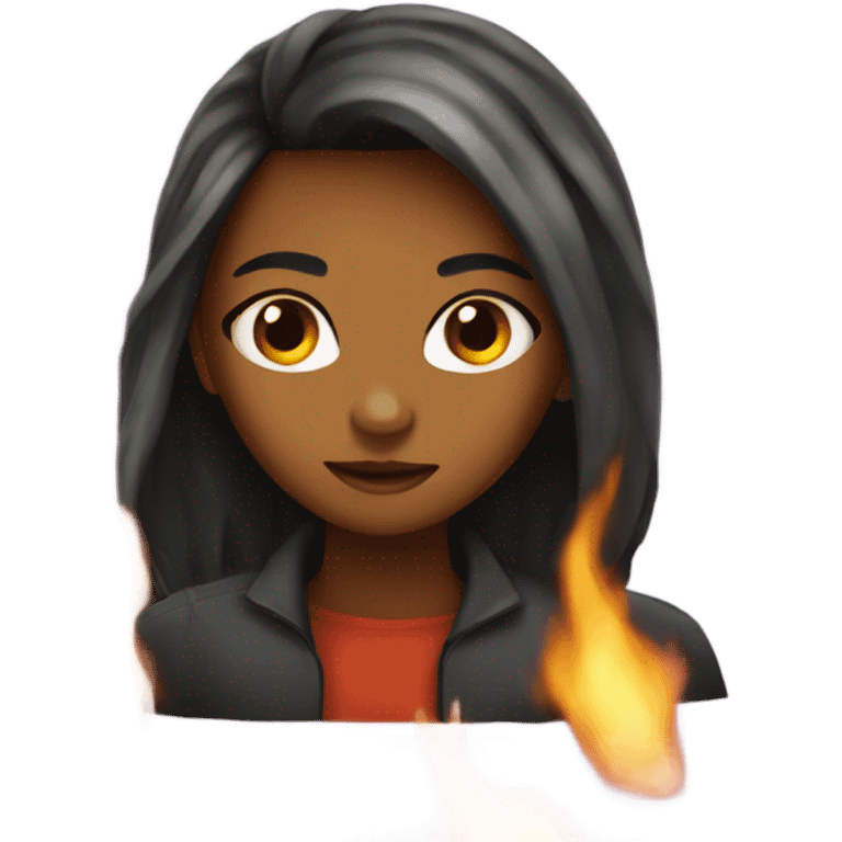 Girl is on fire emoji