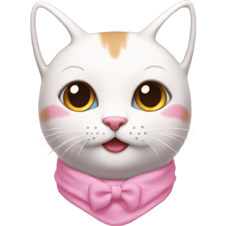 kawaii cat pink emoji