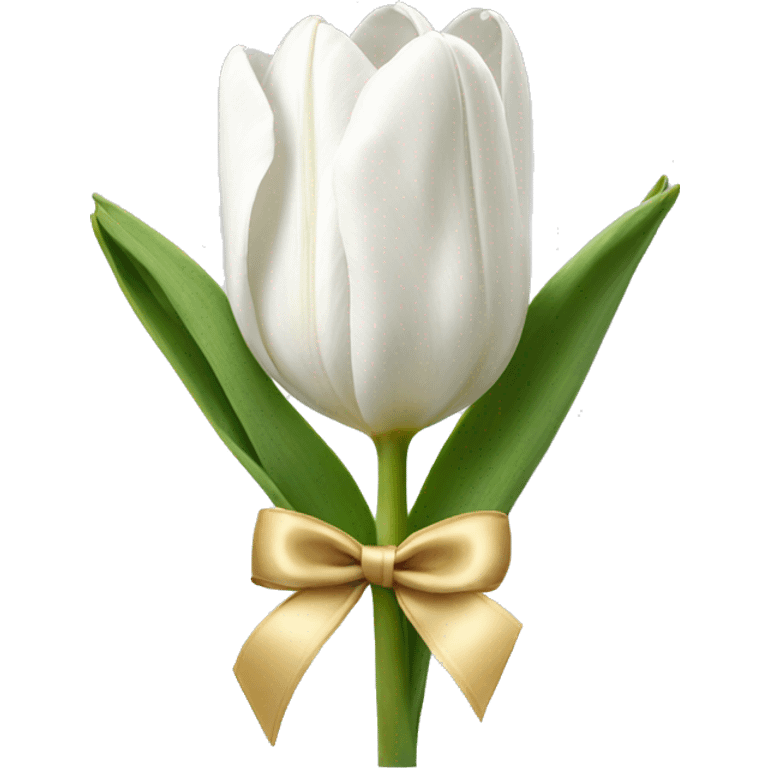 white tulips with bow emoji