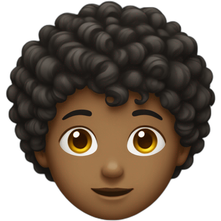 Black curly-haired kid emoji