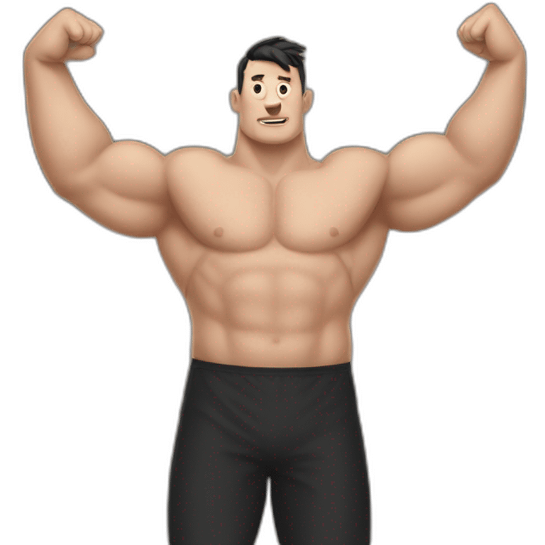 the strongman put his hands in the air emoji