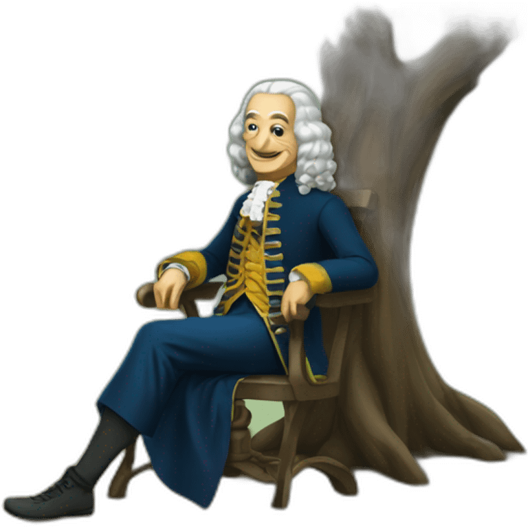 Voltaire sitting under a tree emoji